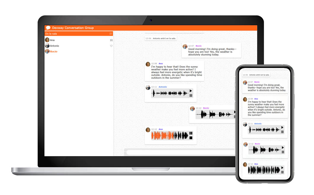 Social Learning: Grupos de conversación entre alumnos Dexway